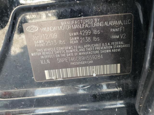 2009 Hyundai Sonata Gls VIN: 5NPET46C89H559284 Lot: 61997794