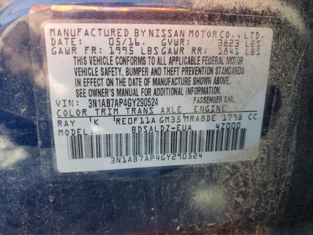 2016 NISSAN SENTRA S - 3N1AB7AP4GY290524