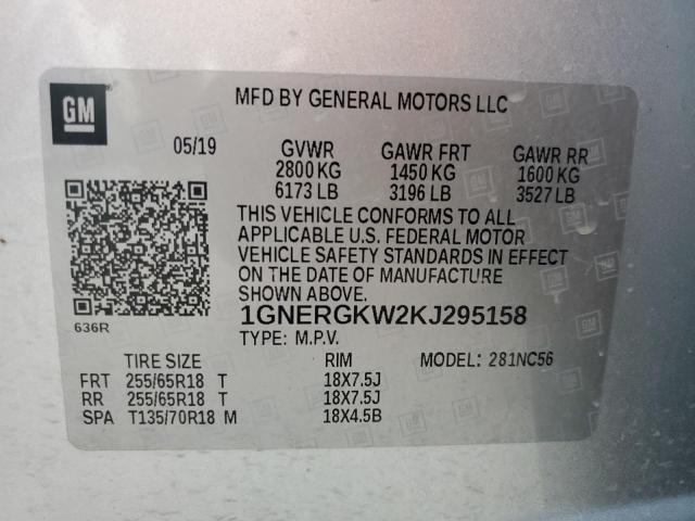 2019 CHEVROLET TRAVERSE L - 1GNERGKW2KJ295158