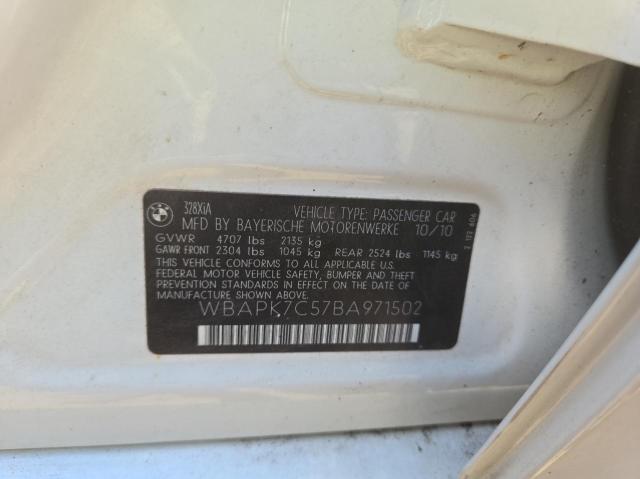2011 BMW 328 Xi VIN: WBAPK7C57BA971502 Lot: 62360064