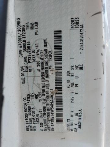 2004 Ford Econoline E150 Van VIN: 1FTRE14W54HA46881 Lot: 63167104