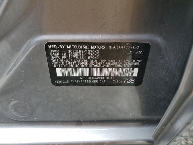 2021 Mitsubishi Mirage Es VIN: ML32AUHJ4MH010499 Lot: 62551174