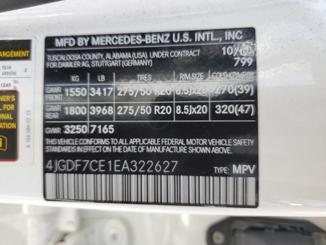 VIN 4JGDF7CE1EA322627 2014 Mercedes-Benz GL-Class, ... no.13