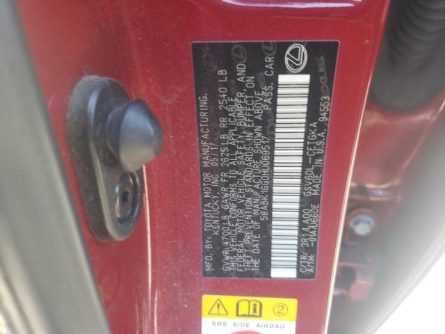 2017 Lexus Es 350 VIN: 58ABK1GG0HU069517 Lot: 60668224