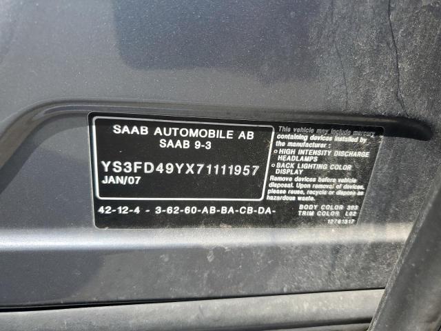 YS3FD49YX71111957 2007 Saab 9-3 2.0T