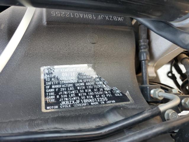 2017 KAWASAKI ZX636 F - JKBZXJF18HA012255