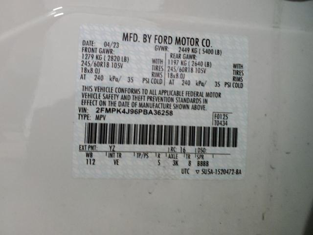 2023 Ford Edge Sel VIN: 2FMPK4J96PBA36258 Lot: 61262854