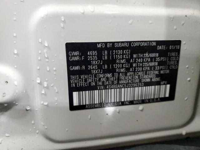 2018 Subaru Outback 2.5I Limited VIN: 4S4BSANC5J3296253 Lot: 61424164