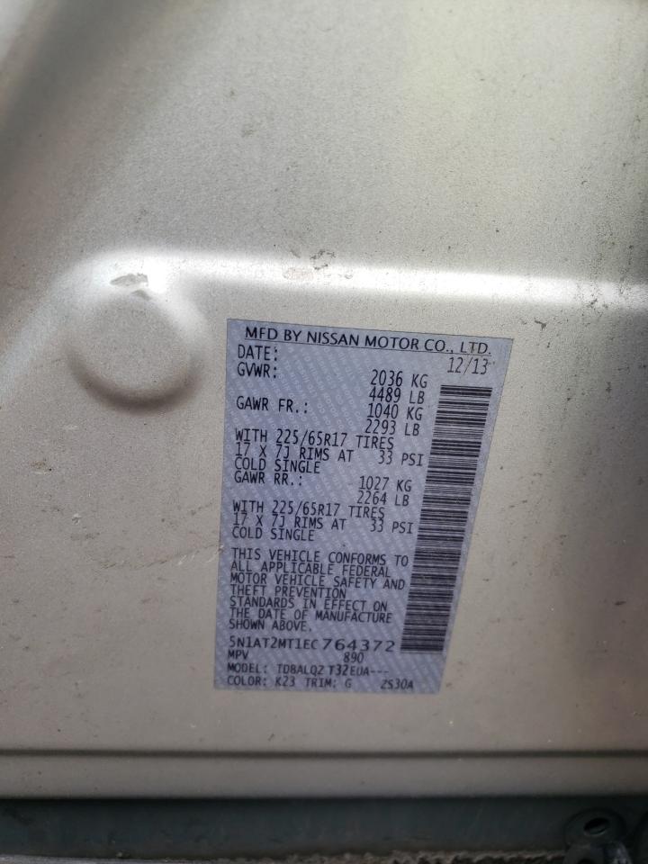 5N1AT2MT1EC764372 2014 Nissan Rogue S