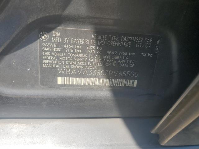 2007 BMW 328 I VIN: WBAVA33507PV65505 Lot: 61492984