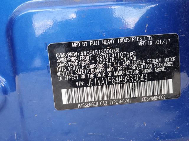 2017 SUBARU WRX PREMIU - JF1VA1F64H9833043