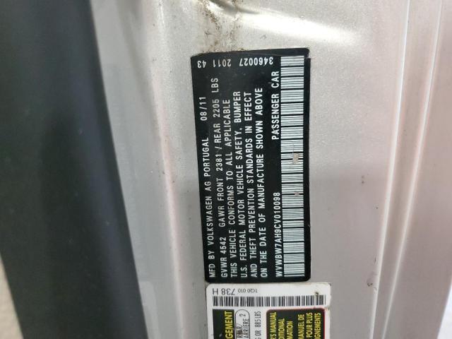 2012 Volkswagen Eos Komfort VIN: WVWBW7AH9CV010098 Lot: 62960964