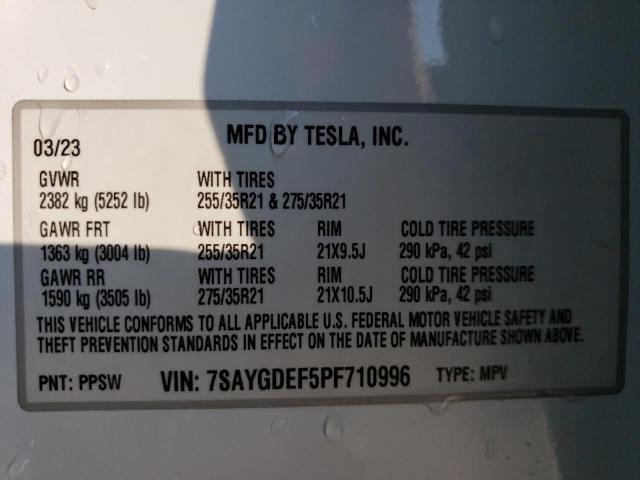 VIN 7SAYGDEF5PF710996 2023 Tesla MODEL Y no.13