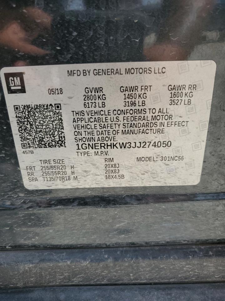 1GNERHKW3JJ274050 2018 Chevrolet Traverse Lt