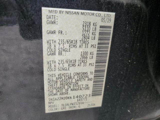 2019 Nissan Murano S VIN: 5N1AZ2MJ0KN140723 Lot: 60434894