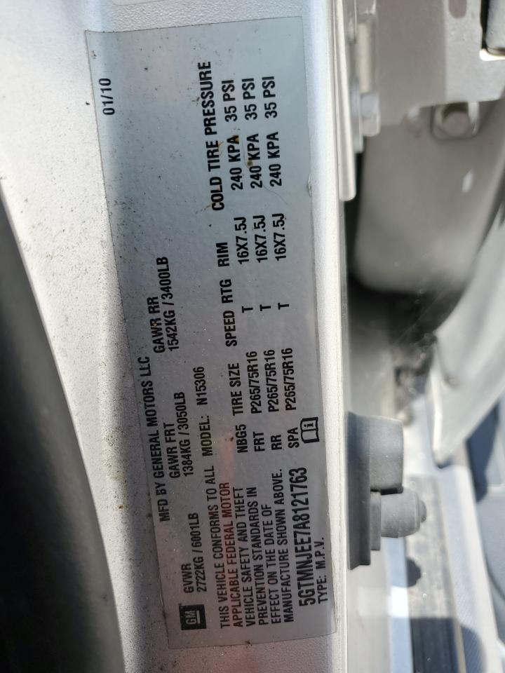 5GTMNJEE7A8121763 2010 Hummer H3 Luxury