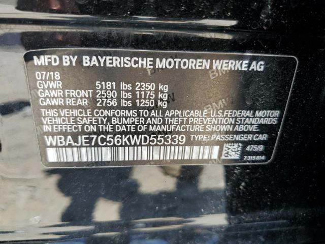 VIN WBAJE7C56KWD55339 2019 BMW 5 Series, 540 XI no.12