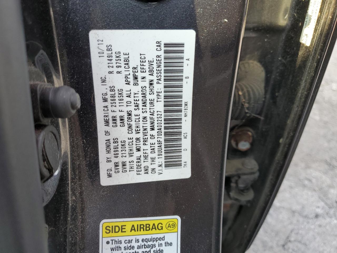 19UUA8F70DA002527 2013 Acura Tl Advance