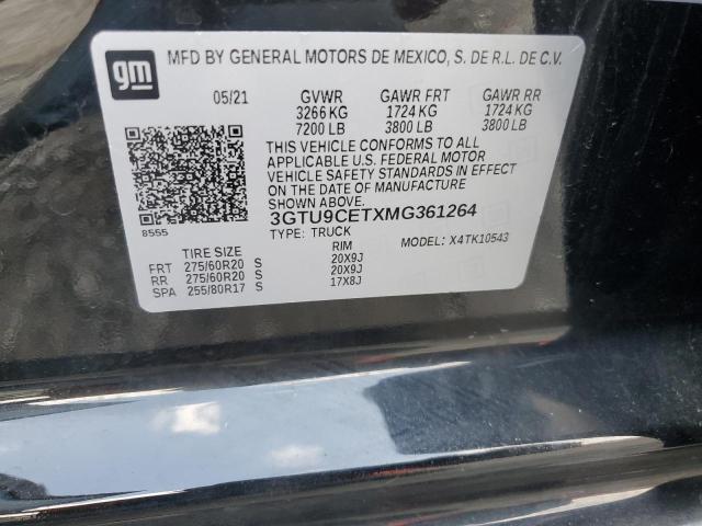 2021 GMC Sierra K1500 Elevation VIN: 3GTU9CETXMG361264 Lot: 62674564