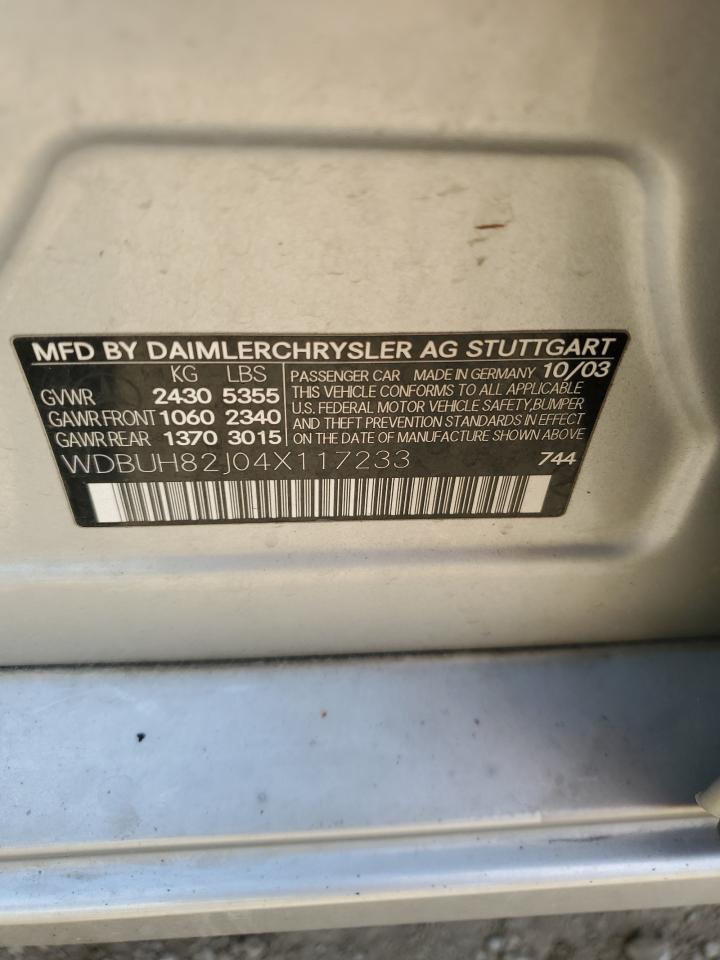 WDBUH82J04X117233 2004 Mercedes-Benz E 320 4Matic