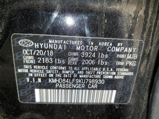 KMHD84LF9KU798930 2019 HYUNDAI ELANTRA - Image 12