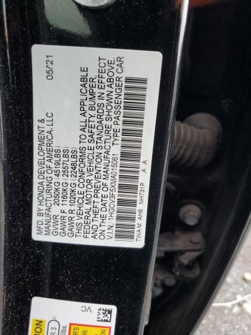 VIN 1HGCV3F5XMA015061 2021 Honda Accord, Hybrid Exl no.12