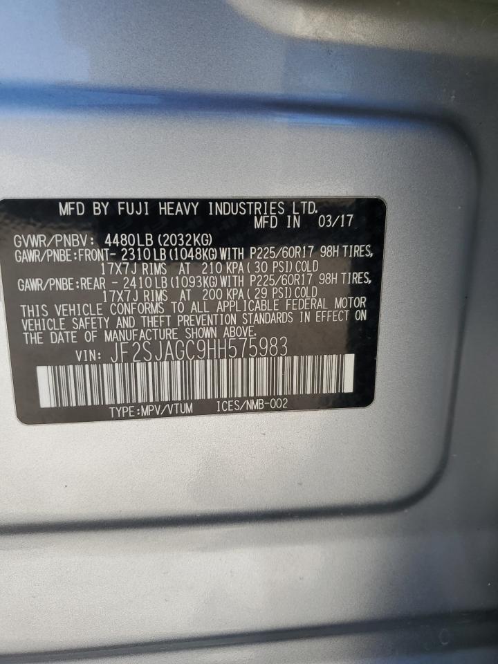 JF2SJAGC9HH575983 2017 Subaru Forester 2.5I Premium