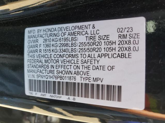 2023 HONDA PILOT TOUR - 5FNYG1H76PB011876