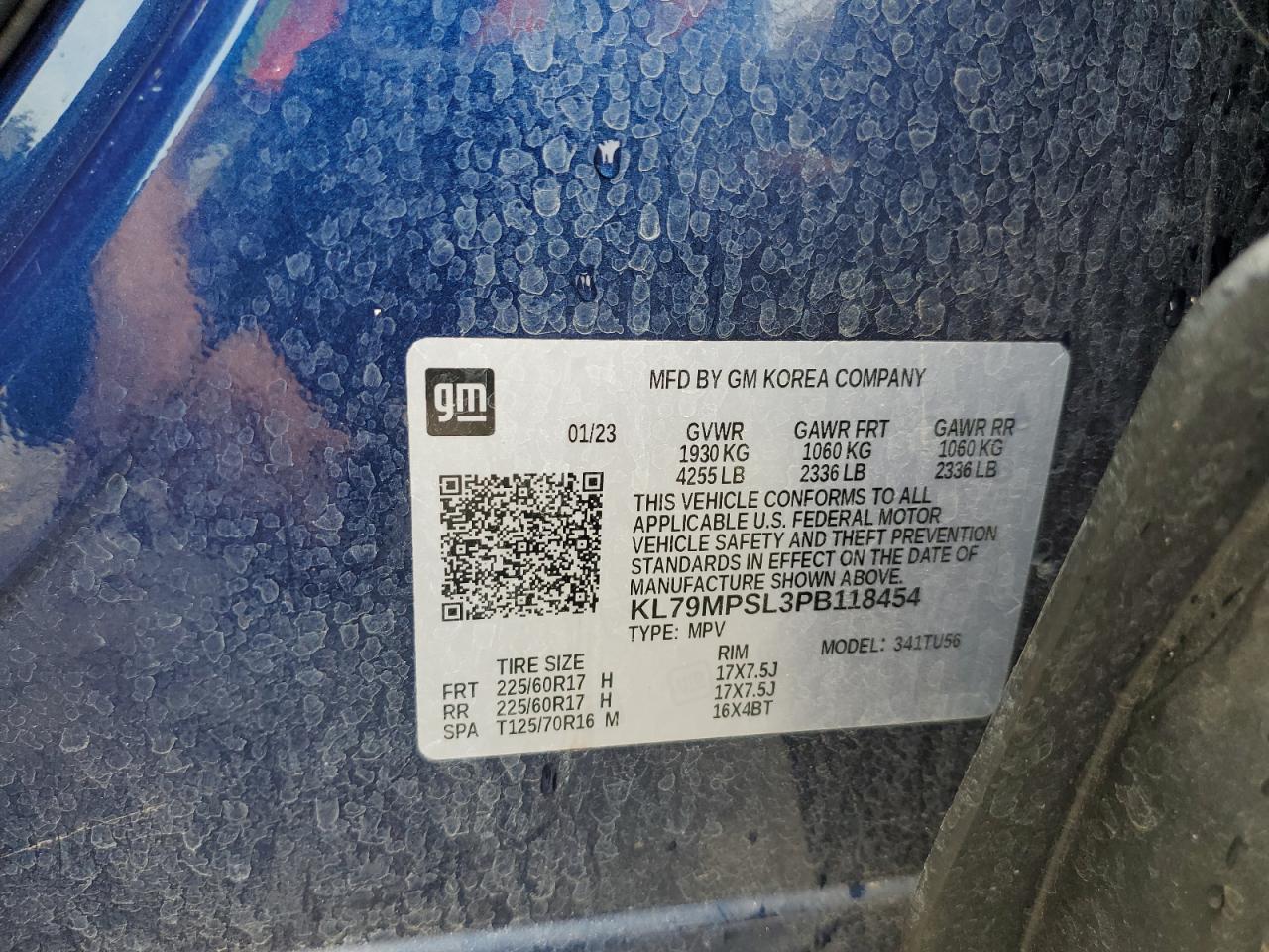 KL79MPSL3PB118454 2023 Chevrolet Trailblazer Lt