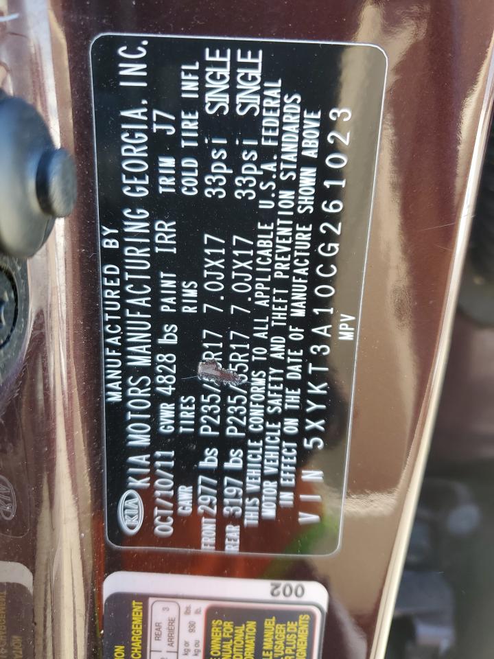 5XYKT3A10CG261023 2012 Kia Sorento Base