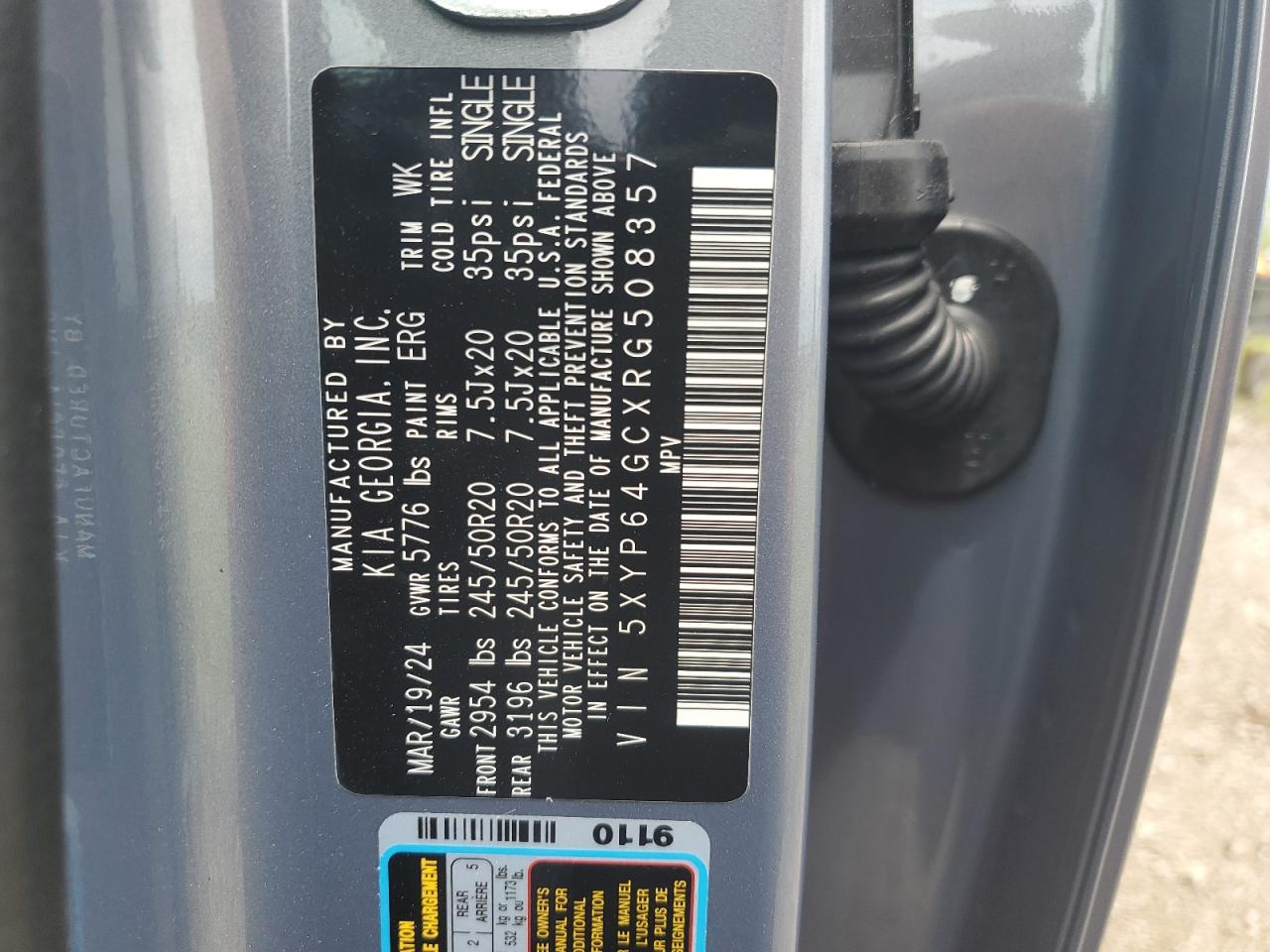 5XYP64GCXRG508357 2024 Kia Telluride S