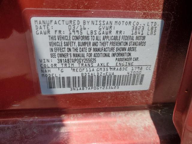 2016 NISSAN SENTRA S - 3N1AB7AP0GY255625