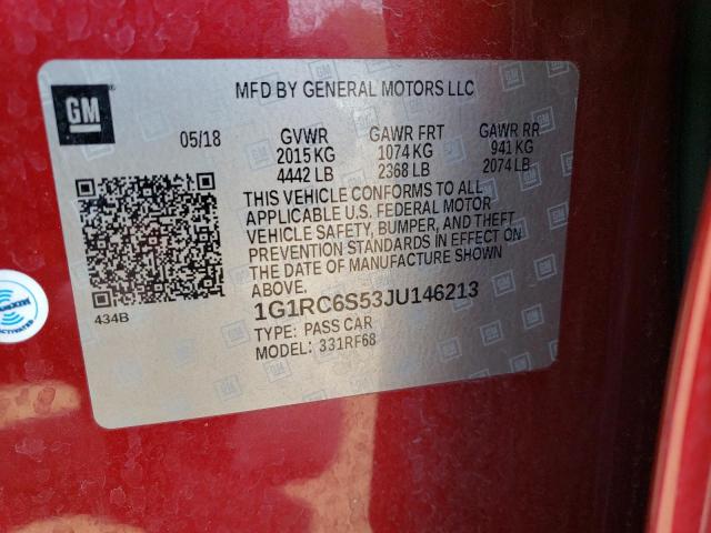 2018 CHEVROLET VOLT LT - 1G1RC6S53JU146213