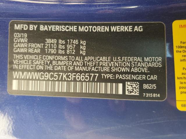 2019 MINI COOPER S - WMWWG9C57K3F66577