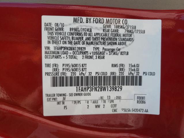 2011 FORD FOCUS SE - 1FAHP3FN2BW139829