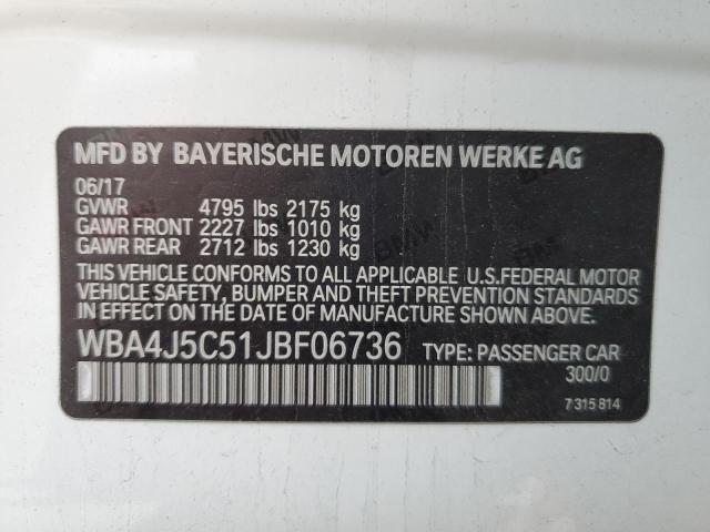 VIN WBA4J5C51JBF06736 2018 BMW 4 SERIES no.12