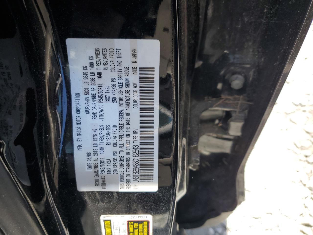 JM3TB28A880162543 2008 Mazda Cx-9