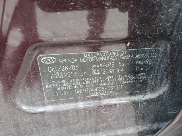 2006 Hyundai Sonata Gls VIN: 5NPEU46F06H061311 Lot: 61508964