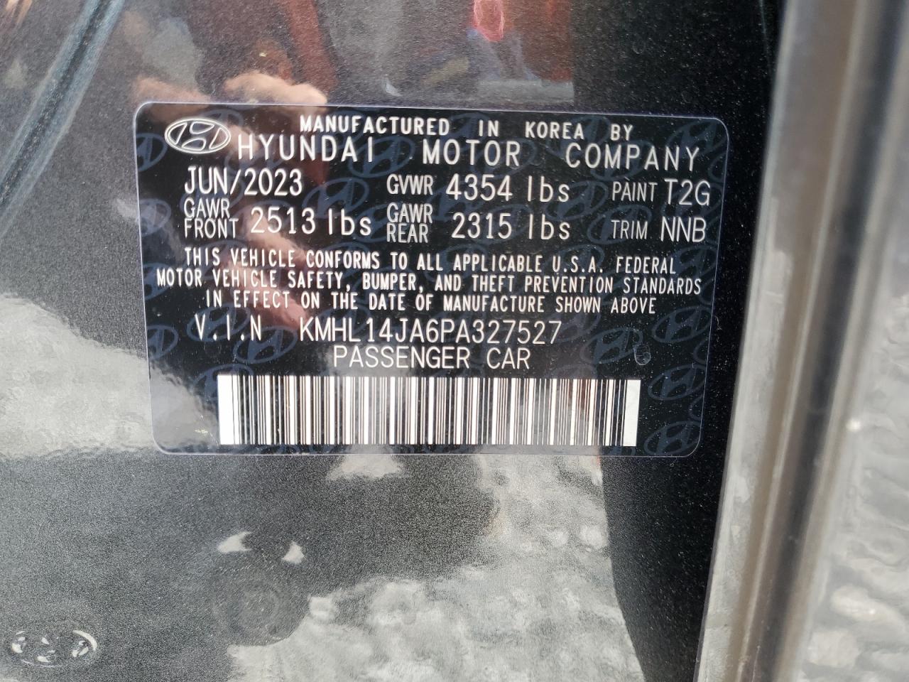 KMHL14JA6PA327527 2023 Hyundai Sonata Sel