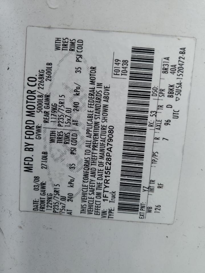 1FTYR15E28PA79080 2008 Ford Ranger Super Cab