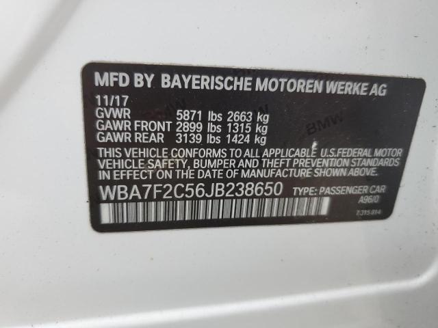 VIN WBA7F2C56JB238650 2018 BMW 7 SERIES no.12