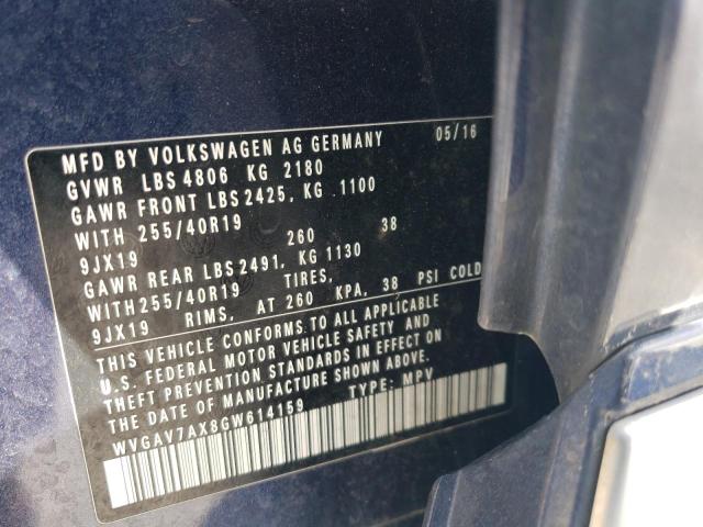 2016 VOLKSWAGEN TIGUAN S - WVGAV7AX8GW614159