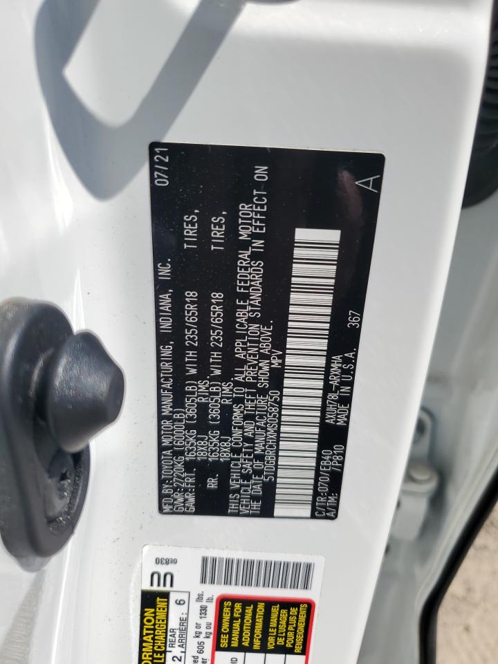 5TDGBRCHXMS058750 2021 Toyota Highlander Hybrid Xle