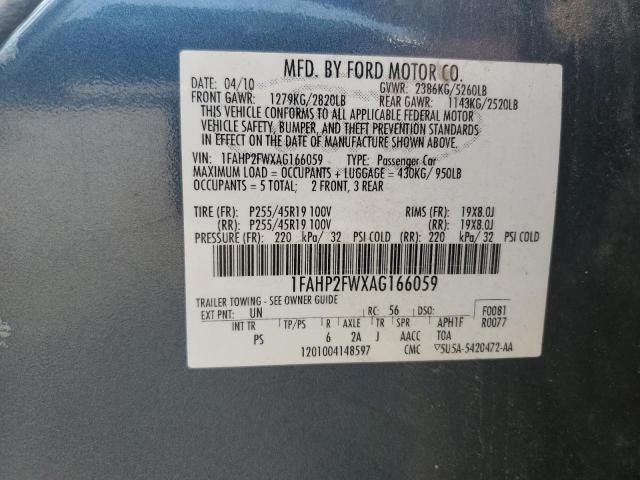 2010 Ford Taurus Limited VIN: 1FAHP2FWXAG166059 Lot: 62439924