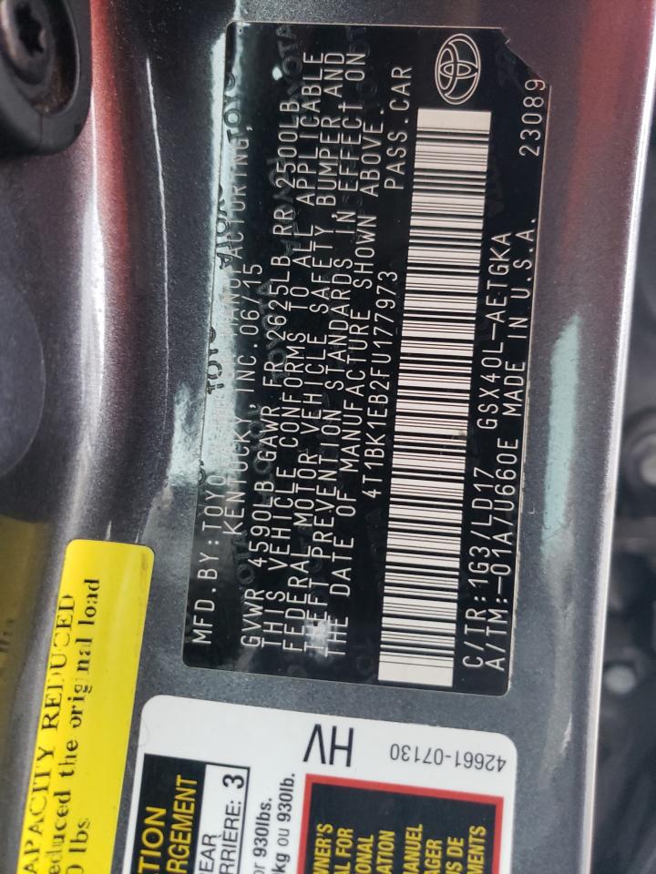 4T1BK1EB2FU177973 2015 Toyota Avalon Xle