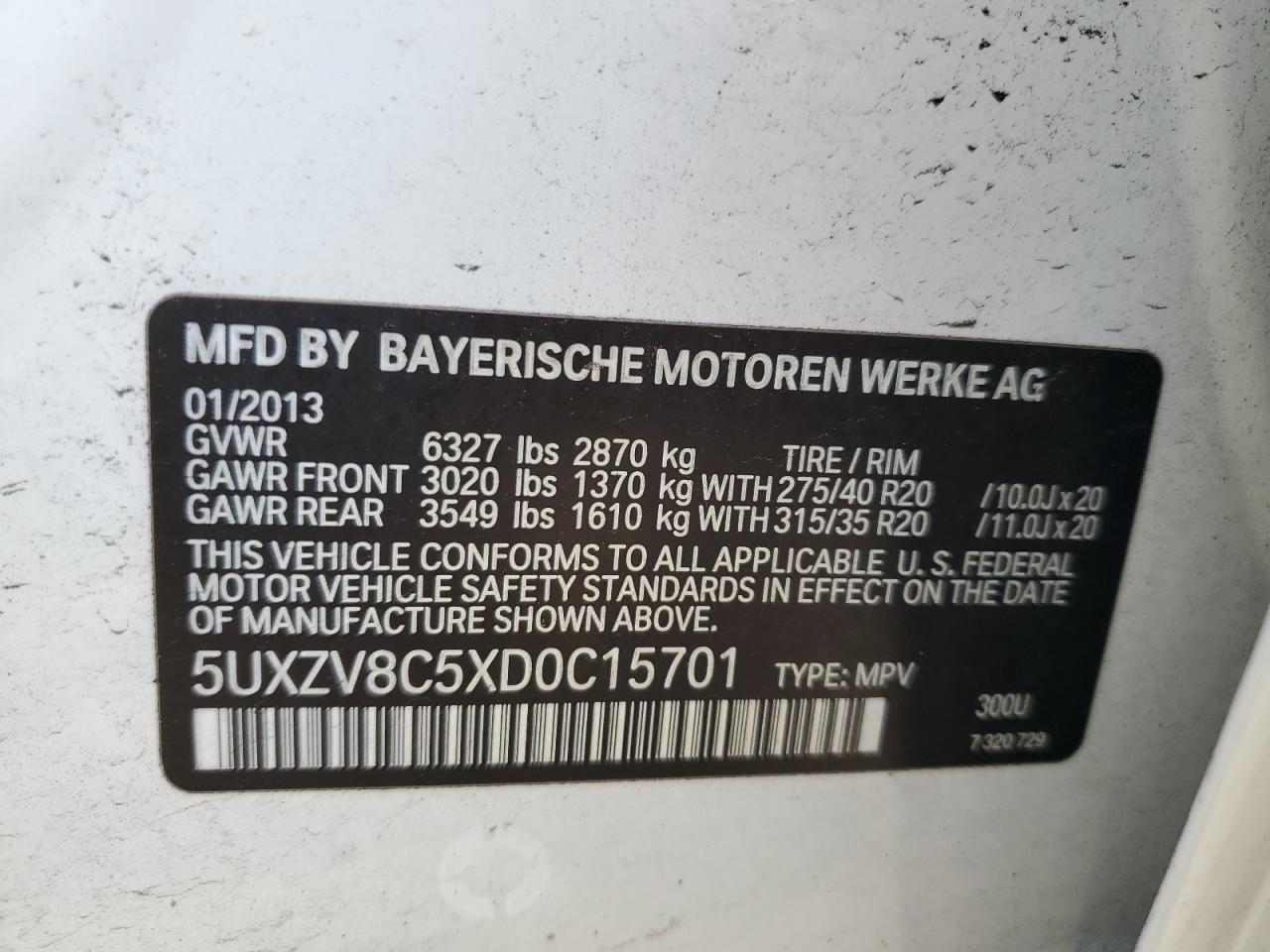 5UXZV8C5XD0C15701 2013 BMW X5 xDrive50I