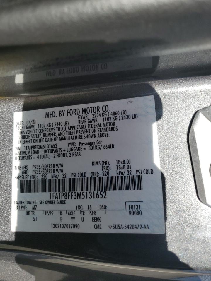 1FATP8FF3M5131652 2021 Ford Mustang Gt