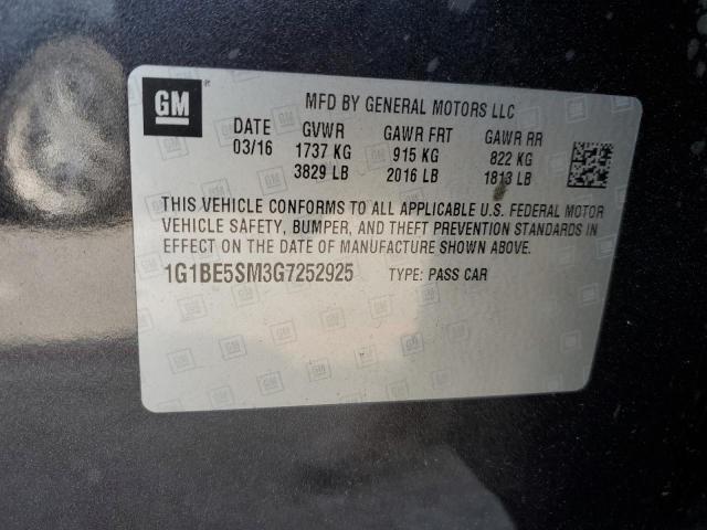 2016 CHEVROLET CRUZE LT - 1G1BE5SM3G7252925