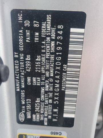 2013 Kia Optima Lx VIN: 5XXGM4A7XDG197348 Lot: 62575554