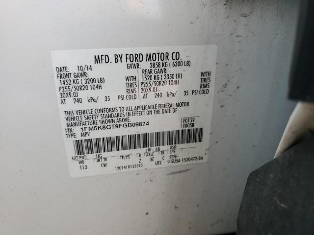 2015 FORD EXPLORER S - 1FM5K8GT9FGB09874